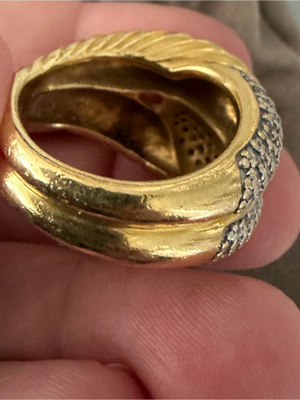 DAVID YURMAN 18K GOLD LABYRINTH  DIAMOND RING size 7.5 - Picture 6 of 9